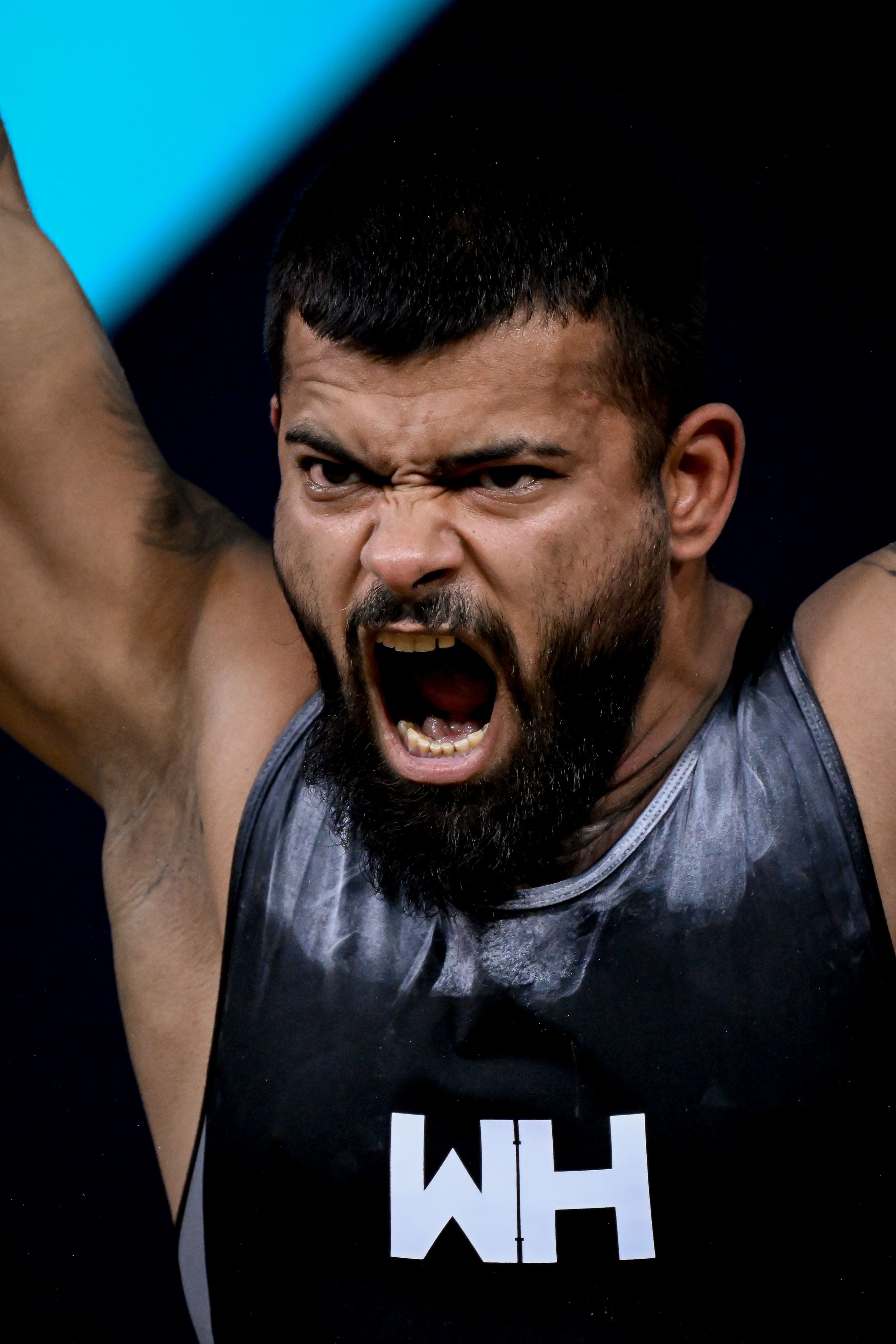 Bozhidar Dimitrov Andreev of Bulgaria reacts after winning the silver medal in the Men 81 kg Clean & Jerk at the World Weightlifting IWF Championships in Riyadh (Saudi Arabia), 11th September,  2023
at the Prince Faisal bin Fahd Olympic Complex 
Credits : G.Scala / DBM-Deepbluemedia / Insidefoto